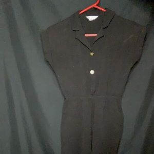 Romper with pants, button up.